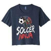 Funny Soccer Ninja Soccer Player Boy Football Lover Women's Crop Top Tee