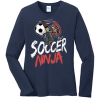 Funny Soccer Ninja Soccer Player Boy Football Lover Ladies Long Sleeve Shirt