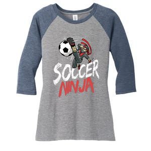 Funny Soccer Ninja Soccer Player Boy Football Lover Women's Tri-Blend 3/4-Sleeve Raglan Shirt