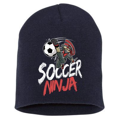Funny Soccer Ninja Soccer Player Boy Football Lover Short Acrylic Beanie
