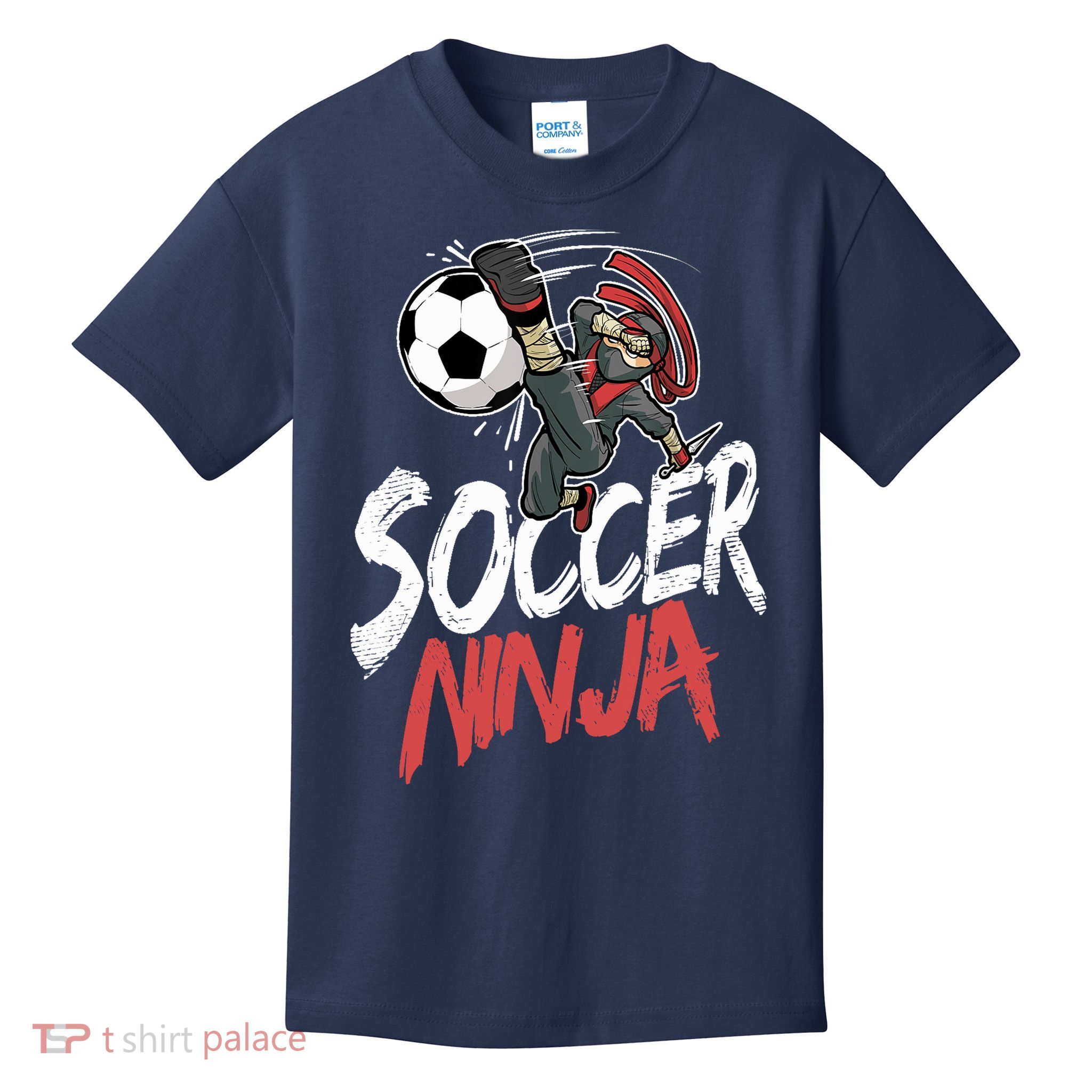 Funny Soccer Ninja Soccer Player Boy Football Lover Kids T-Shirt