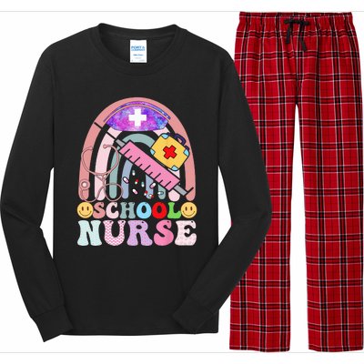 Funny School Nurse Graphic Tees Tops Back To School Long Sleeve Pajama Set