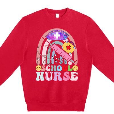 Funny School Nurse Graphic Tees Tops Back To School Premium Crewneck Sweatshirt