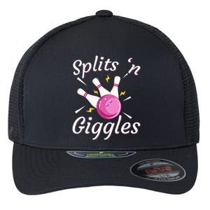 Funny Splits N Giggles Bowling Team Bowler Sports Player Flexfit Unipanel Trucker Cap