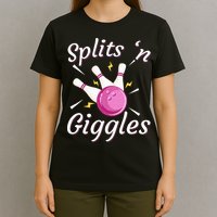 Funny Splits N Giggles Bowling Team Bowler Sports Player T-Shirt