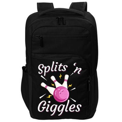 Funny Splits N Giggles Bowling Team Bowler Sports Player Impact Tech Backpack