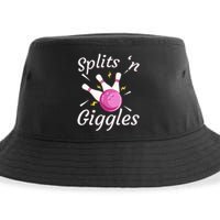 Funny Splits N Giggles Bowling Team Bowler Sports Player Sustainable Bucket Hat