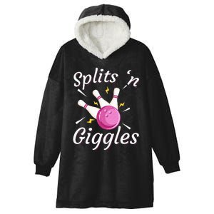 Funny Splits N Giggles Bowling Team Bowler Sports Player Hooded Wearable Blanket