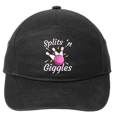 Funny Splits N Giggles Bowling Team Bowler Sports Player 7-Panel Snapback Hat