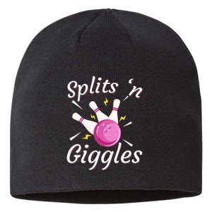 Funny Splits N Giggles Bowling Team Bowler Sports Player Sustainable Beanie