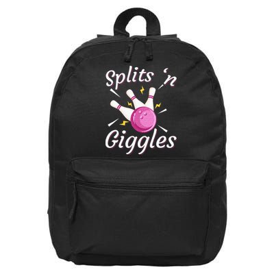 Funny Splits N Giggles Bowling Team Bowler Sports Player 16 in Basic Backpack