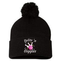 Funny Splits N Giggles Bowling Team Bowler Sports Player Pom Pom 12in Knit Beanie