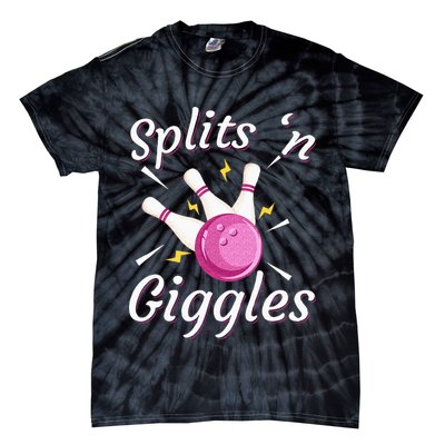 Funny Splits N Giggles Bowling Team Bowler Sports Player Tie-Dye T-Shirt