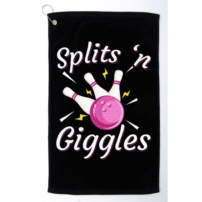 Funny Splits N Giggles Bowling Team Bowler Sports Player Golf Towel