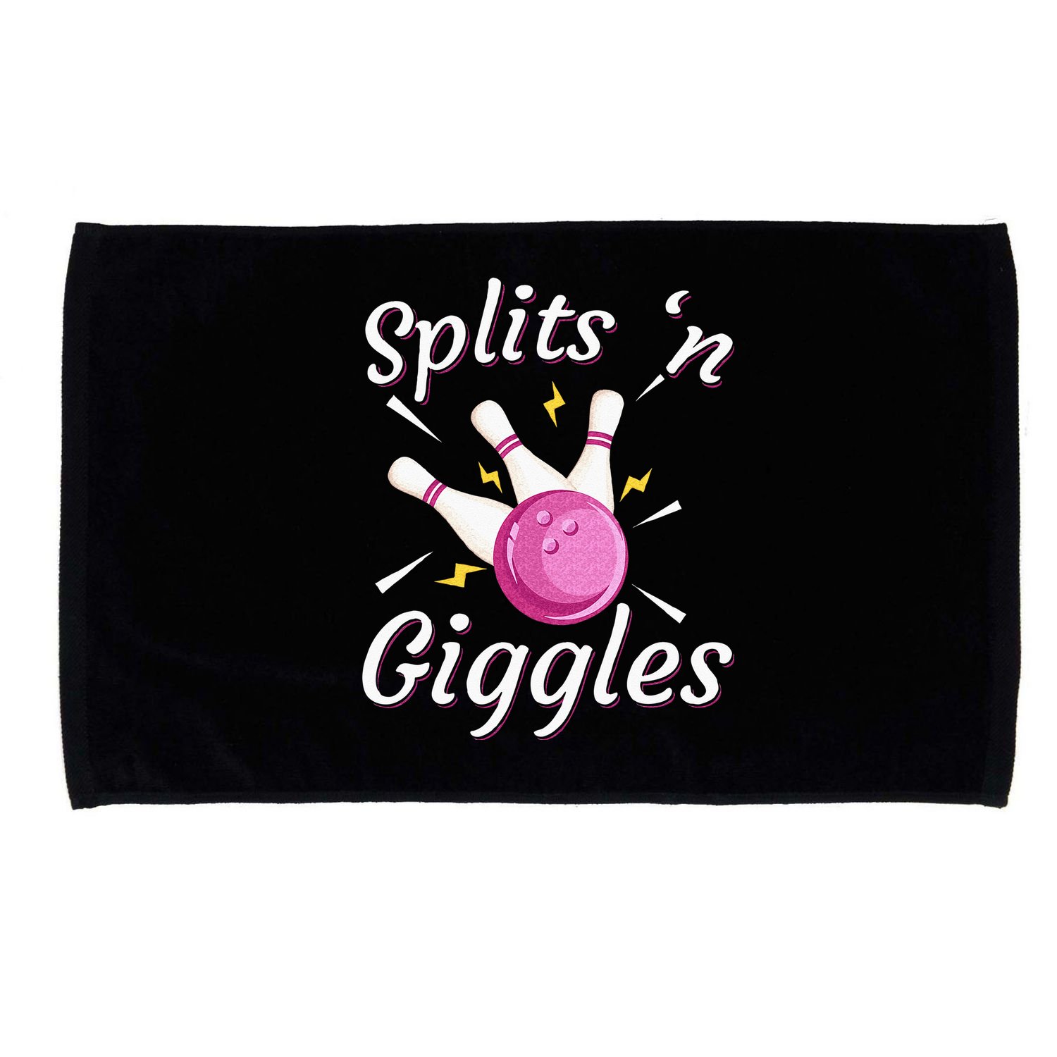 Funny Splits N Giggles Bowling Team Bowler Sports Player Microfiber Hand Towel