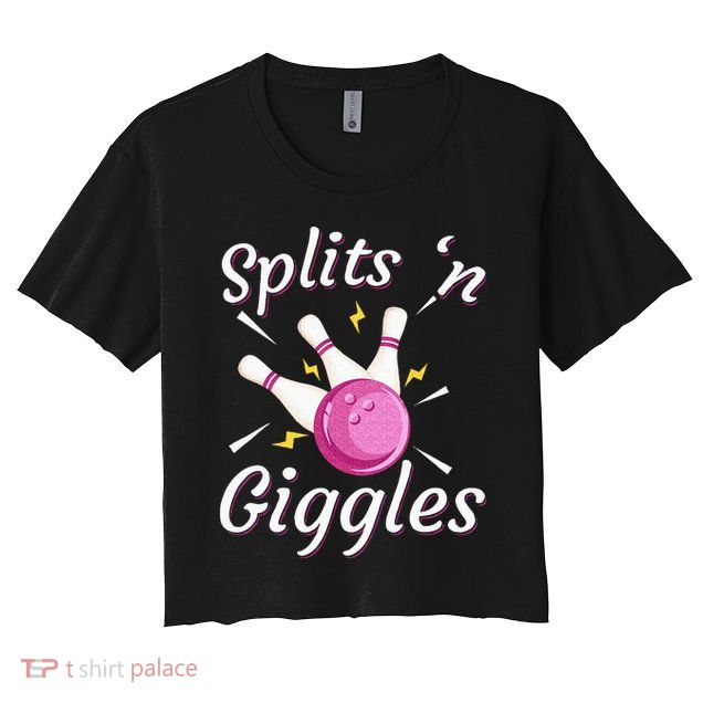 Funny Splits N Giggles Bowling Team Bowler Sports Player Crop Top