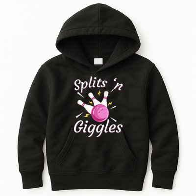 Funny Splits N Giggles Bowling Team Bowler Sports Player Kids Hoodie