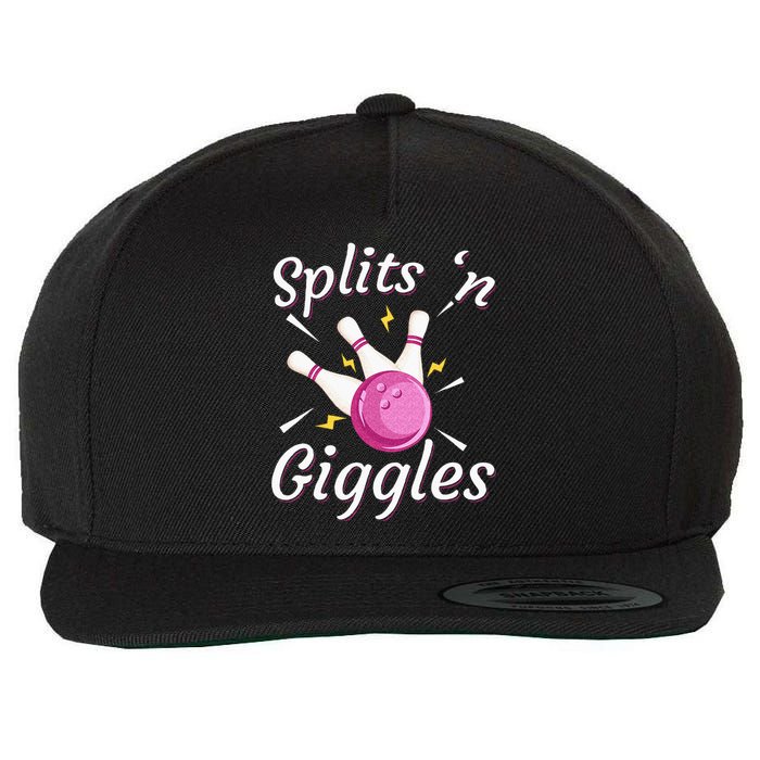 Funny Splits N Giggles Bowling Team Bowler Sports Player Wool Snapback Cap