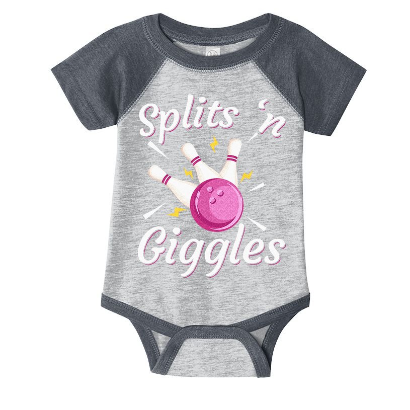 Funny Splits N Giggles Bowling Team Bowler Sports Player Infant Baby Jersey Bodysuit