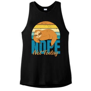 Funny Sloth Nope Not Today Retro Sloth Cute Gift Ladies PosiCharge Tri-Blend Wicking Tank