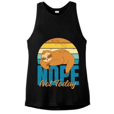 Funny Sloth Nope Not Today Retro Sloth Cute Gift Ladies PosiCharge Tri-Blend Wicking Tank