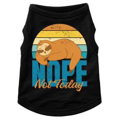 Funny Sloth Nope Not Today Retro Sloth Cute Gift Doggie Tank