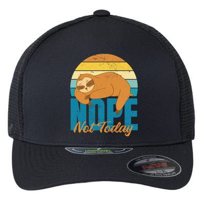 Funny Sloth Nope Not Today Retro Sloth Cute Gift Flexfit Unipanel Trucker Cap