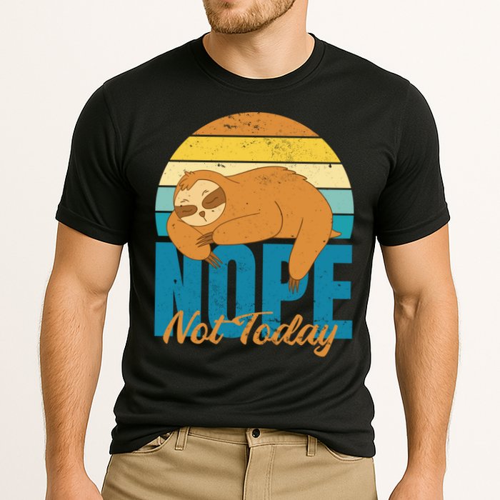 Funny Sloth Nope Not Today Retro Sloth Cute Gift Performance Shirt