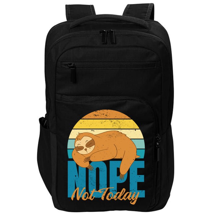 Funny Sloth Nope Not Today Retro Sloth Cute Gift Impact Tech Backpack