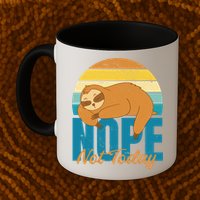 Funny Sloth Nope Not Today Retro Sloth Cute Gift Mug