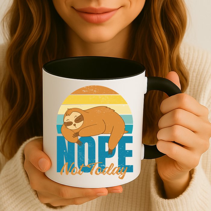 Funny Sloth Nope Not Today Retro Sloth Cute Gift Mug