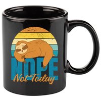 Funny Sloth Nope Not Today Retro Sloth Cute Gift 11oz C Handle Ceramic Mug
