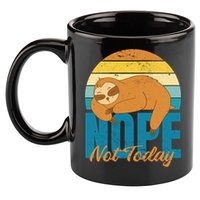 Funny Sloth Nope Not Today Retro Sloth Cute Gift 11oz C Handle Ceramic Mug