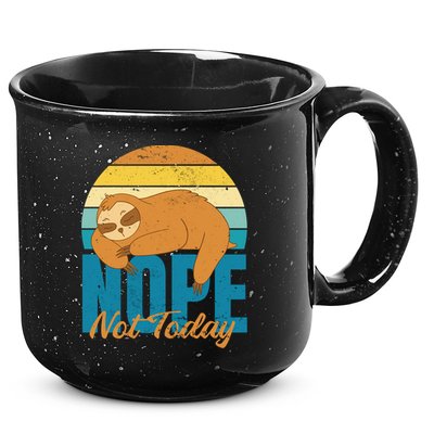 Funny Sloth Nope Not Today Retro Sloth Cute Gift 15oz Campfire Ceramic Mug