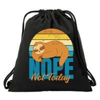 Funny Sloth Nope Not Today Retro Sloth Cute Gift Drawstring Bag