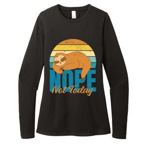 Funny Sloth Nope Not Today Retro Sloth Cute Gift Womens CVC Long Sleeve Shirt