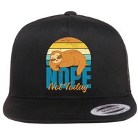 Funny Sloth Nope Not Today Retro Sloth Cute Gift Flat Bill Trucker Hat