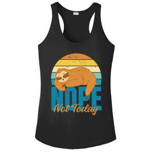 Funny Sloth Nope Not Today Retro Sloth Cute Gift Ladies PosiCharge Competitor Racerback Tank