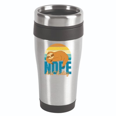 Funny Sloth Nope Not Today Retro Sloth Cute Gift 16oz Travel Tumbler