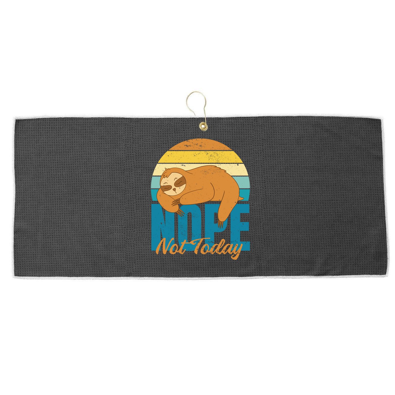 Funny Sloth Nope Not Today Retro Sloth Cute Gift Large Microfiber Waffle Golf Towel