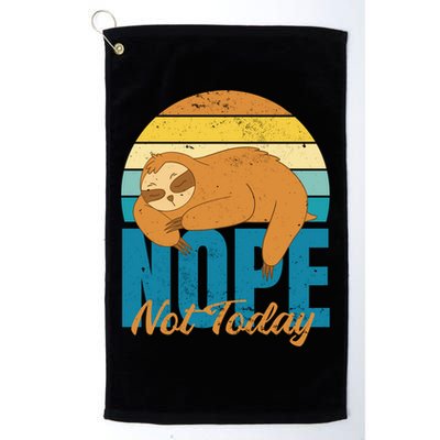 Funny Sloth Nope Not Today Retro Sloth Cute Gift Golf Towel