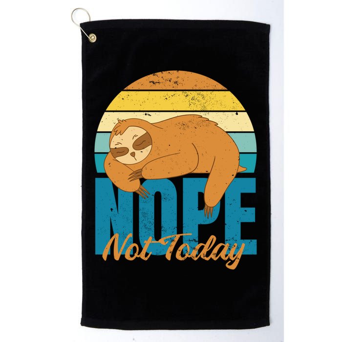 Funny Sloth Nope Not Today Retro Sloth Cute Gift Golf Towel
