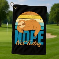 Funny Sloth Nope Not Today Retro Sloth Cute Gift Golf Towel