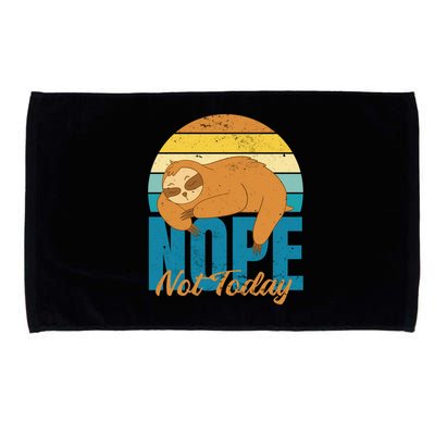 Funny Sloth Nope Not Today Retro Sloth Cute Gift Microfiber Hand Towel