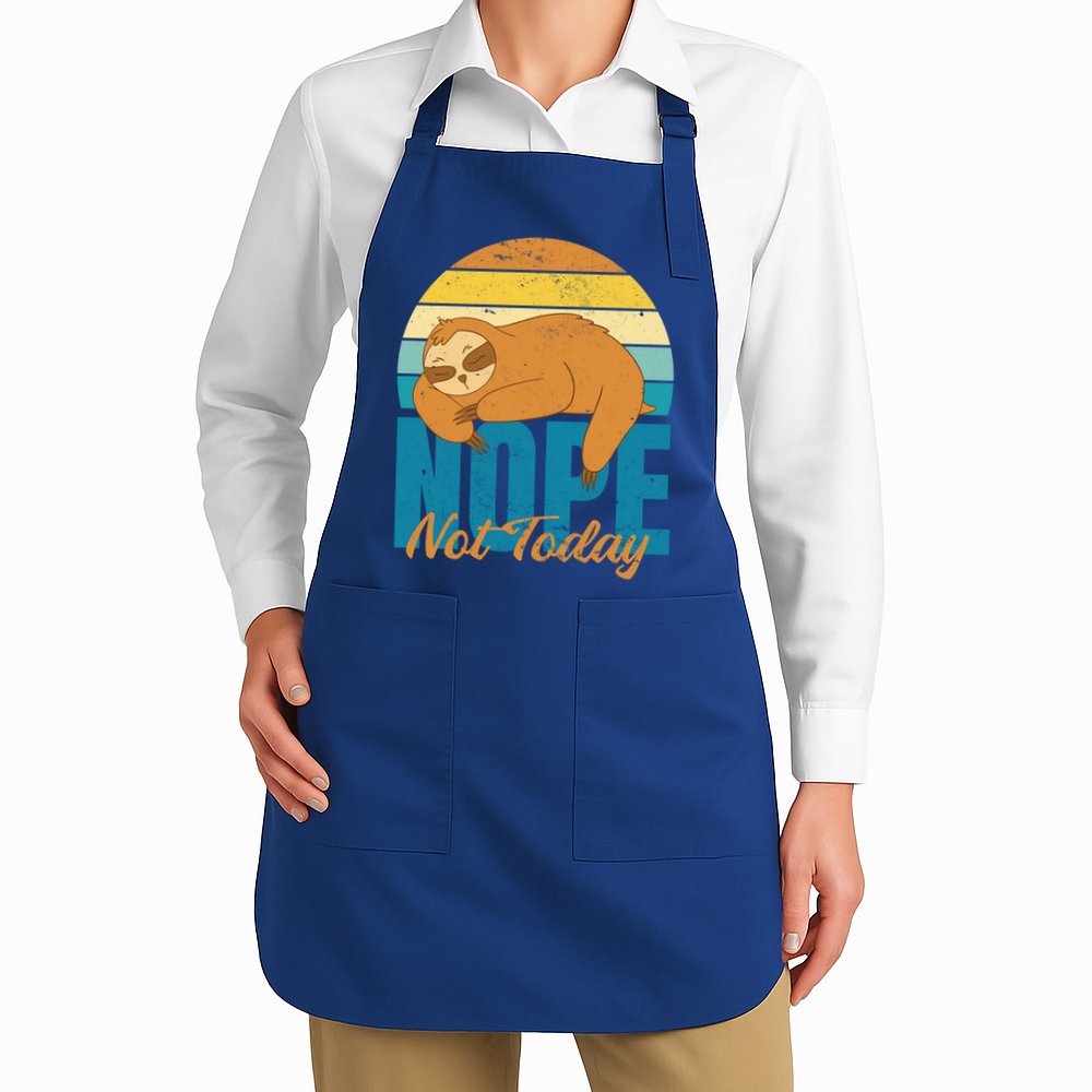 Funny Sloth Nope Not Today Retro Sloth Cute Gift Apron