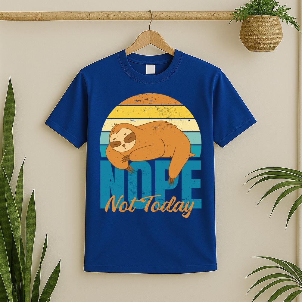 Funny Sloth Nope Not Today Retro Sloth Cute Gift T-Shirt
