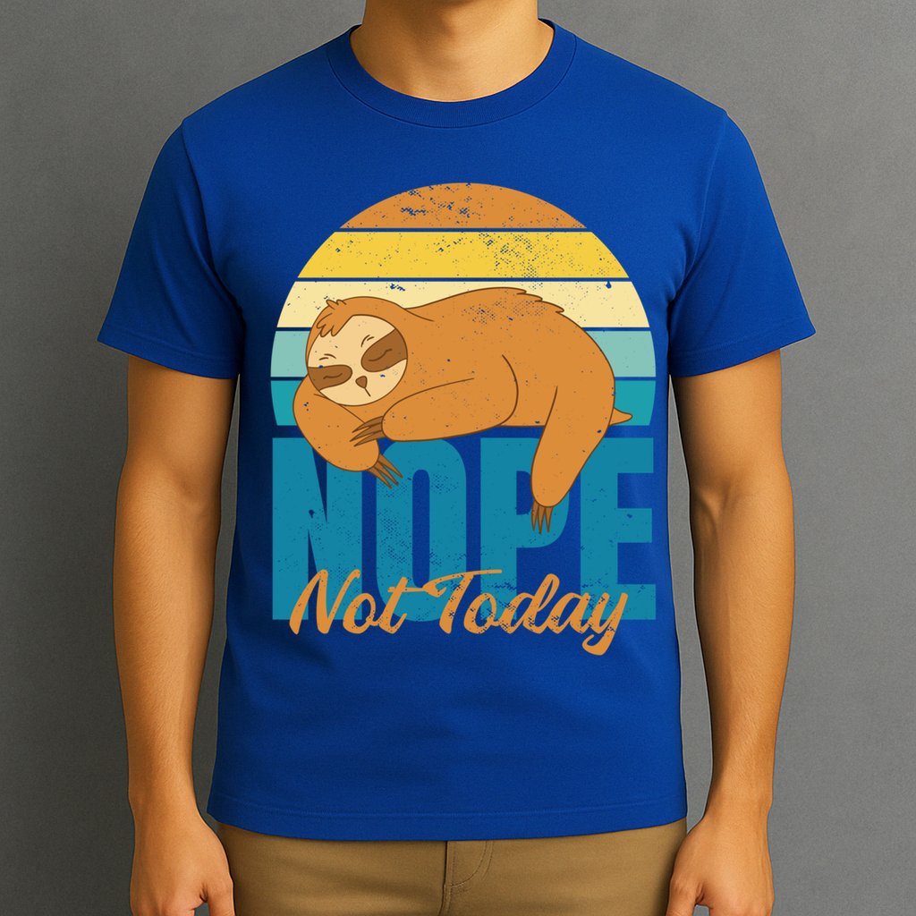 Funny Sloth Nope Not Today Retro Sloth Cute Gift T-Shirt