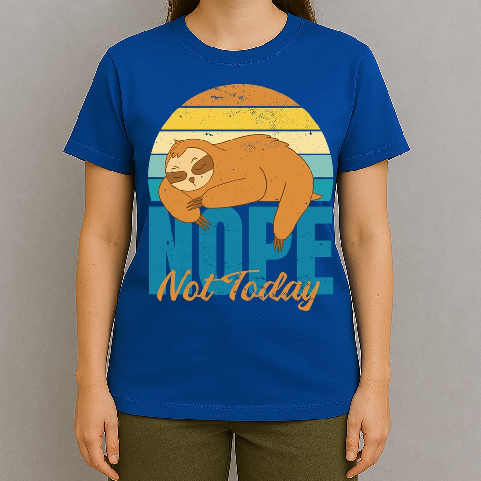 Funny Sloth Nope Not Today Retro Sloth Cute Gift T-Shirt