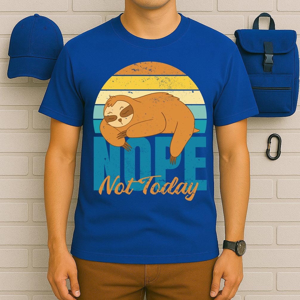 Funny Sloth Nope Not Today Retro Sloth Cute Gift T-Shirt