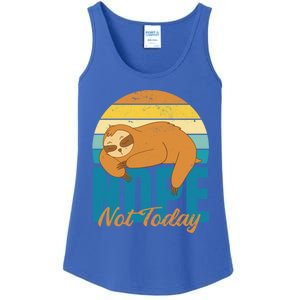 Funny Sloth Nope Not Today Retro Sloth Cute Gift Ladies Essential Tank